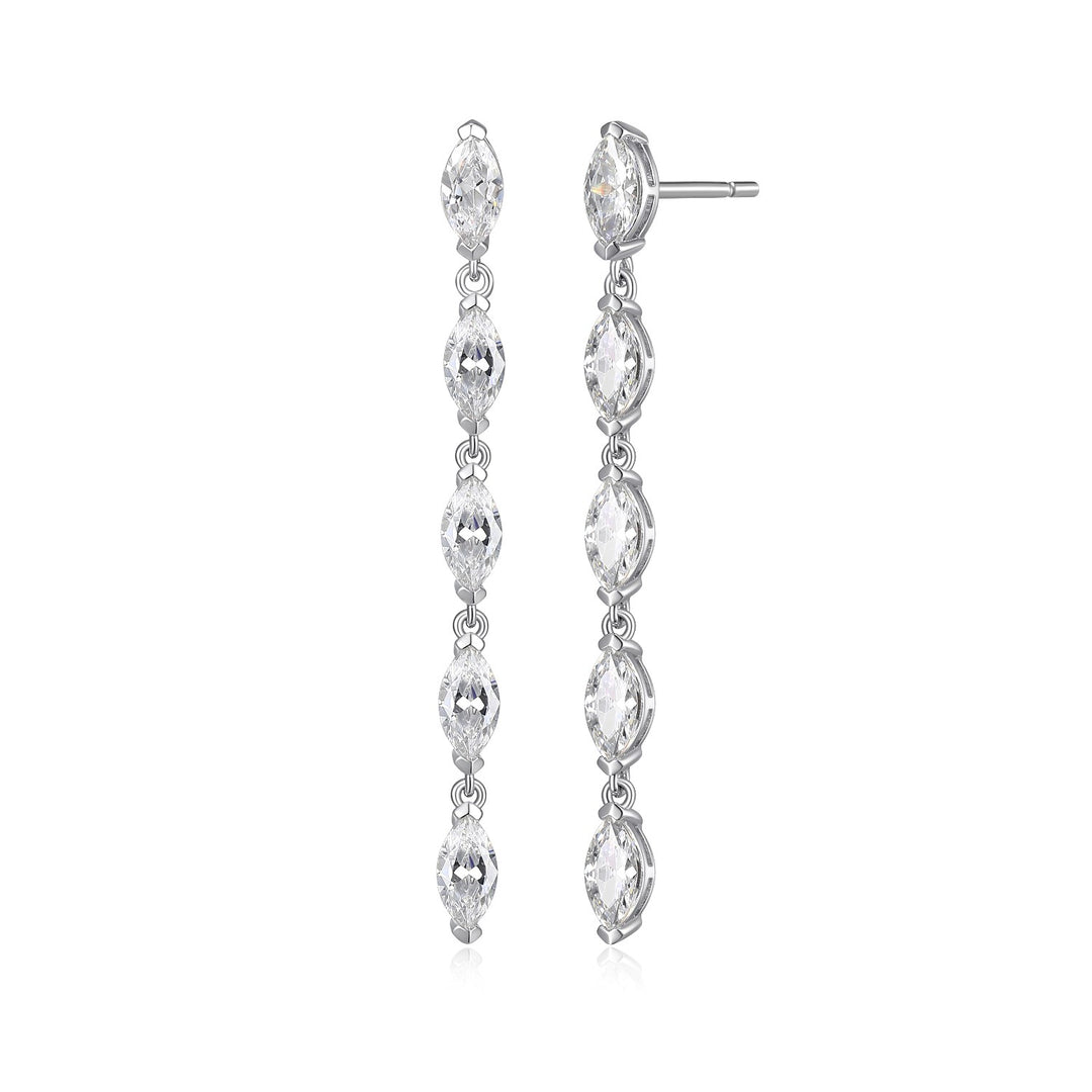 40MM CZ Marquise Dangle Earrings