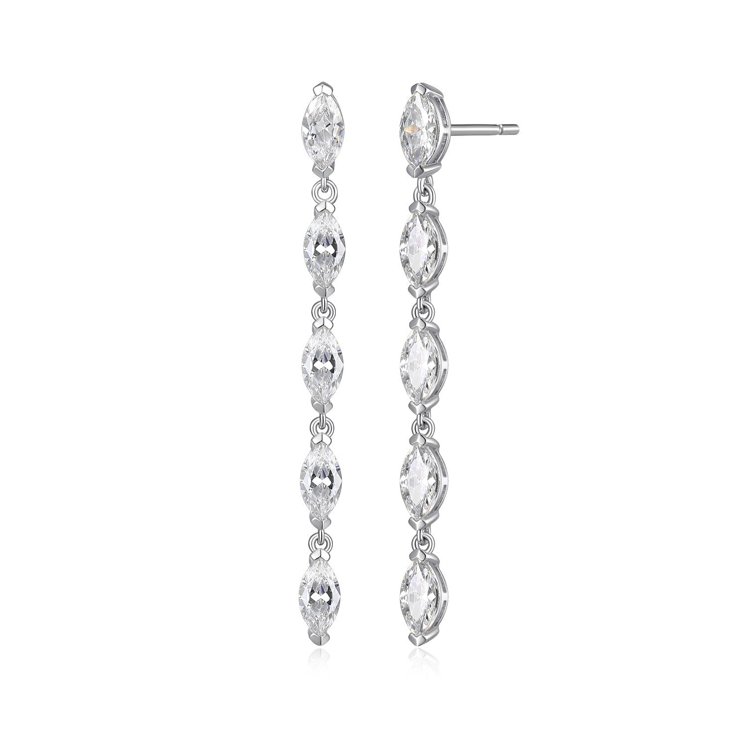 40MM CZ Marquise Dangle Earrings