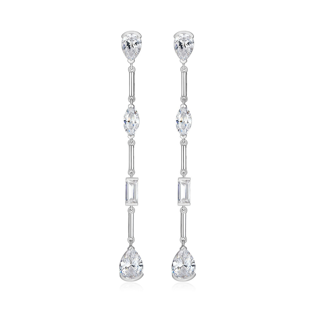 60MM Diamondlite CZ Long Drop Earrings