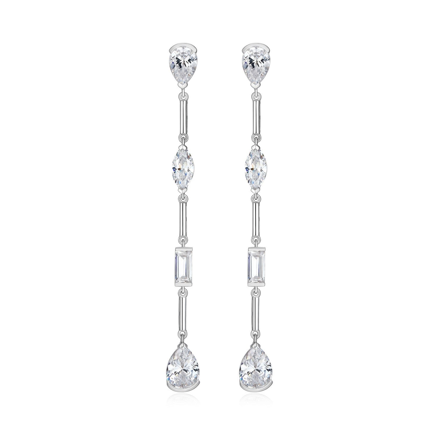 60MM Diamondlite CZ Long Drop Earrings