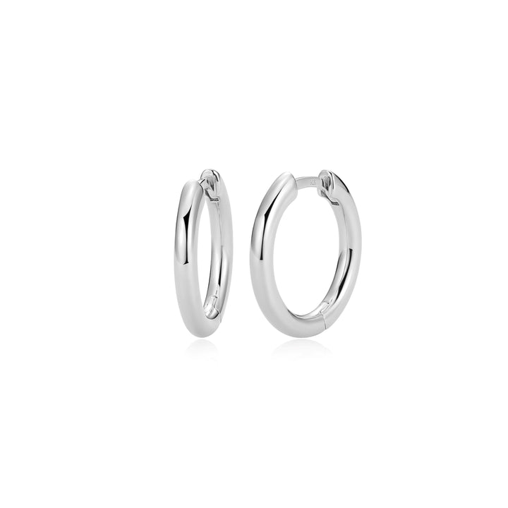 Sterling Silver High Polish Tube Huggie Hoop Earrings