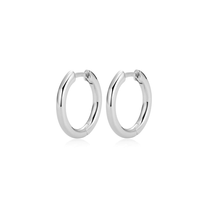 Sterling Silver High Polish Tube Huggie Hoop Earrings