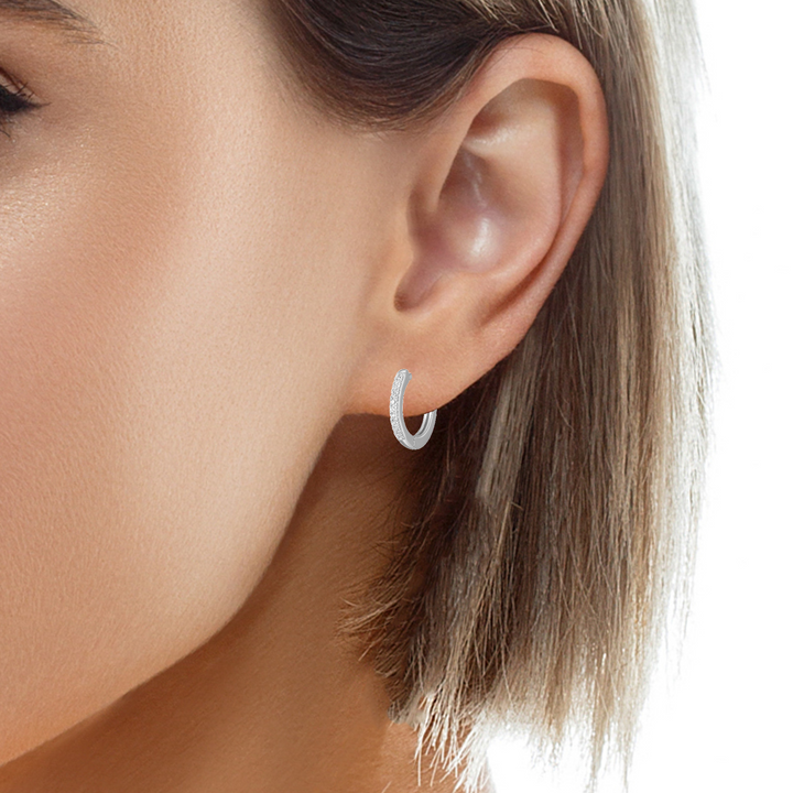 "M" Lab-Created Diamond 13mm Half-Eternity Huggies