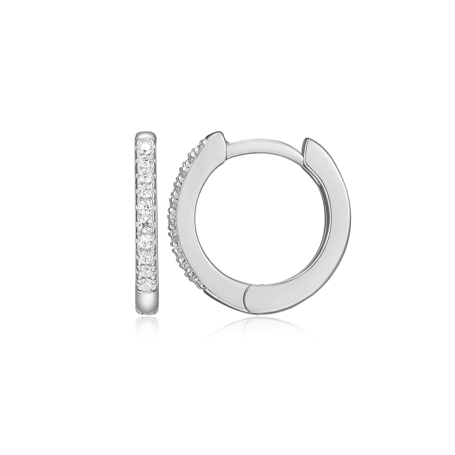 "M" Lab-Created Diamond 13mm Half-Eternity Huggies