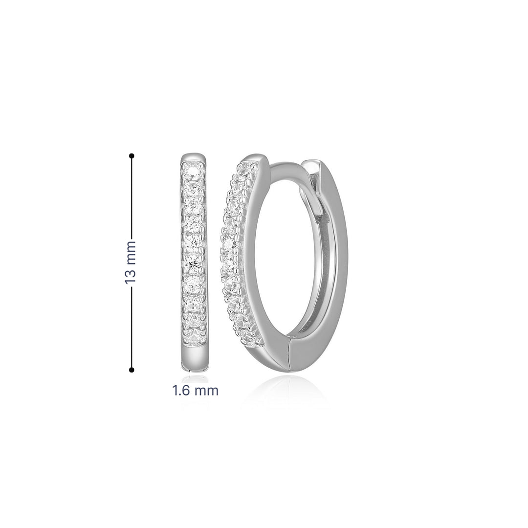 "M" Lab-Created Diamond 13mm Half-Eternity Huggies