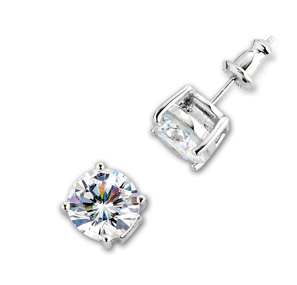 8MM Solitaire Stud Earrings
