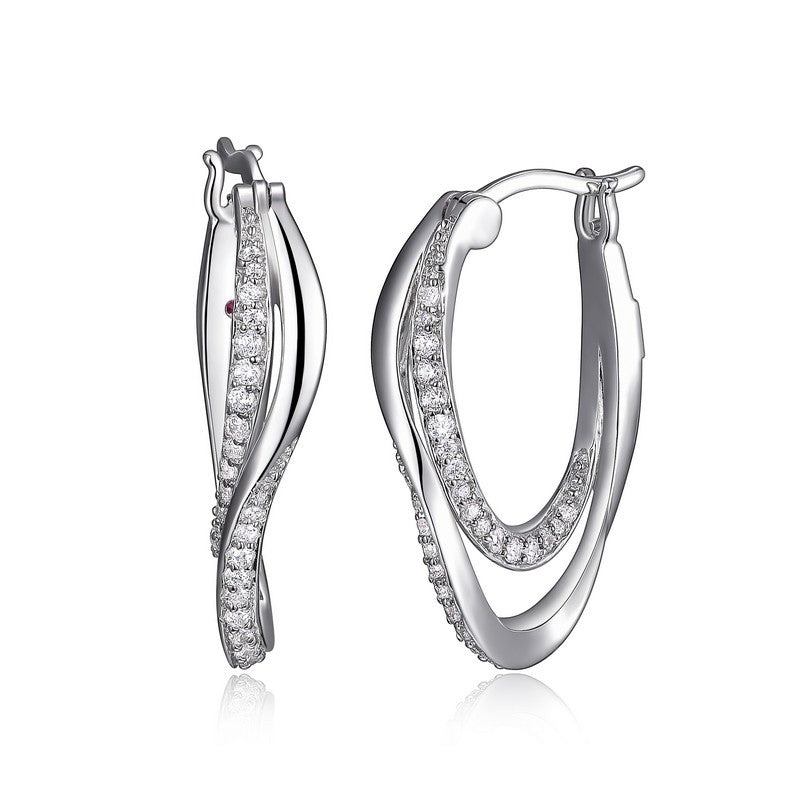 Double Curved 24MM Hoop Earrings