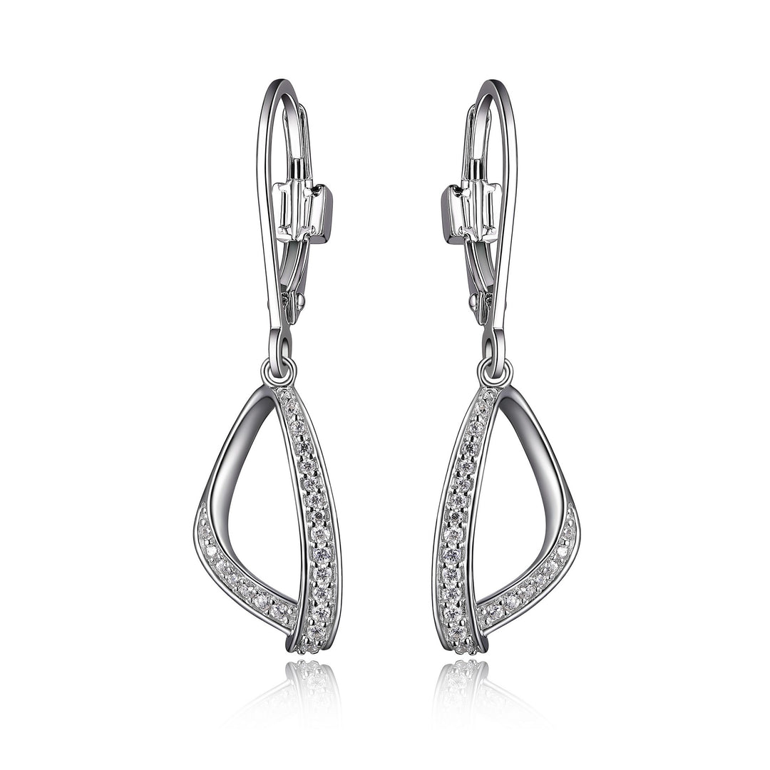 Drop Earrings with CZ Accents