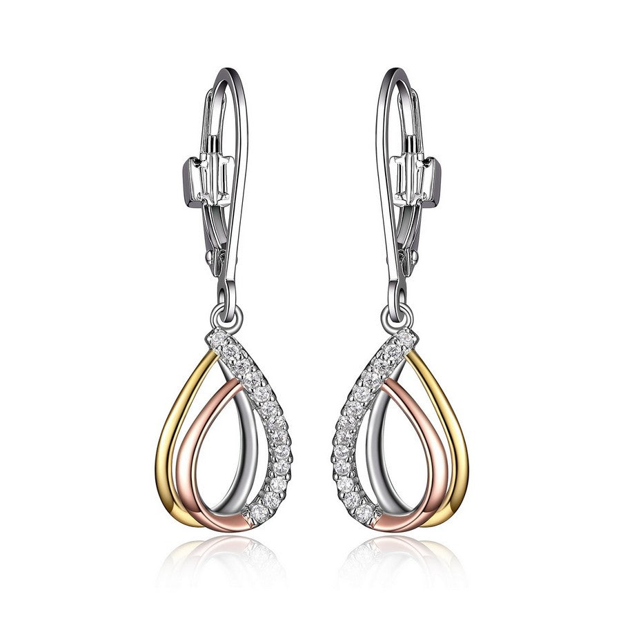 ELLE "Ocean" Sterling Silver CZ Dangle Earrings