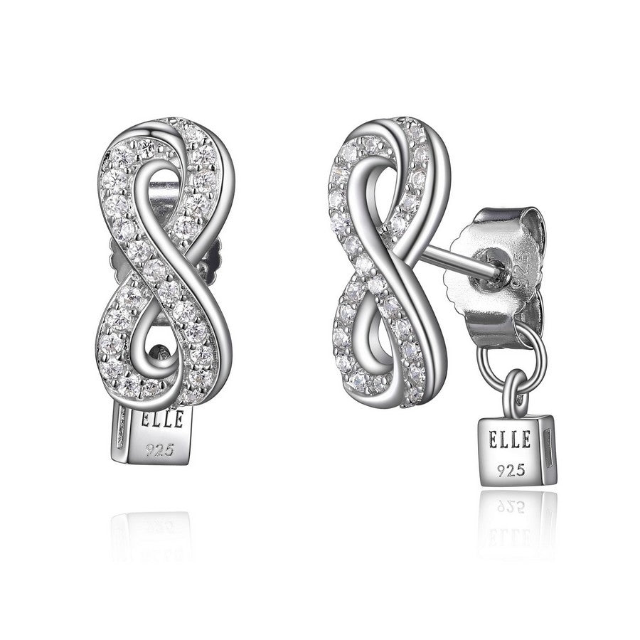 ELLE "Scintillation" Infinity 13x6mm CZ Stud Earrings