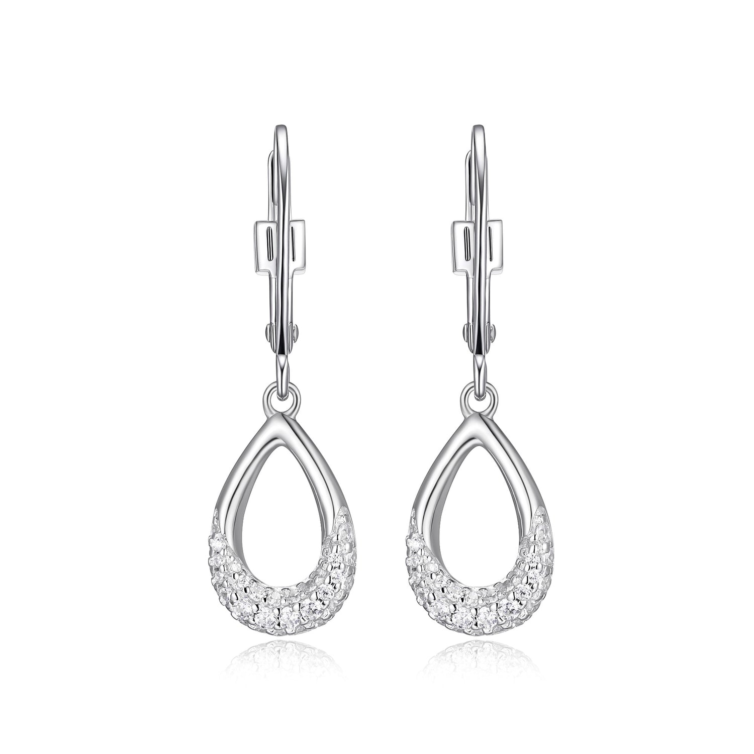 Drop Earrings with CZ Accents