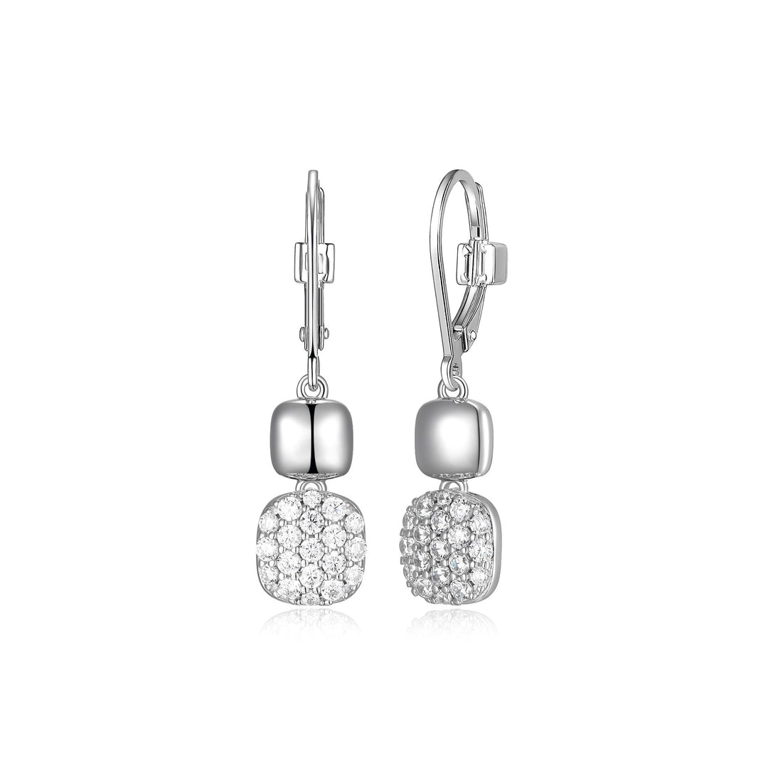 ELLE "LOOKOUT" Double Cushion CZ Drop Earrings