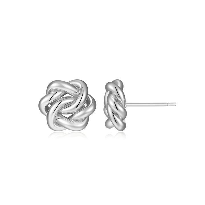 Sterling Silver 12mm Love Knot Stud Earrings
