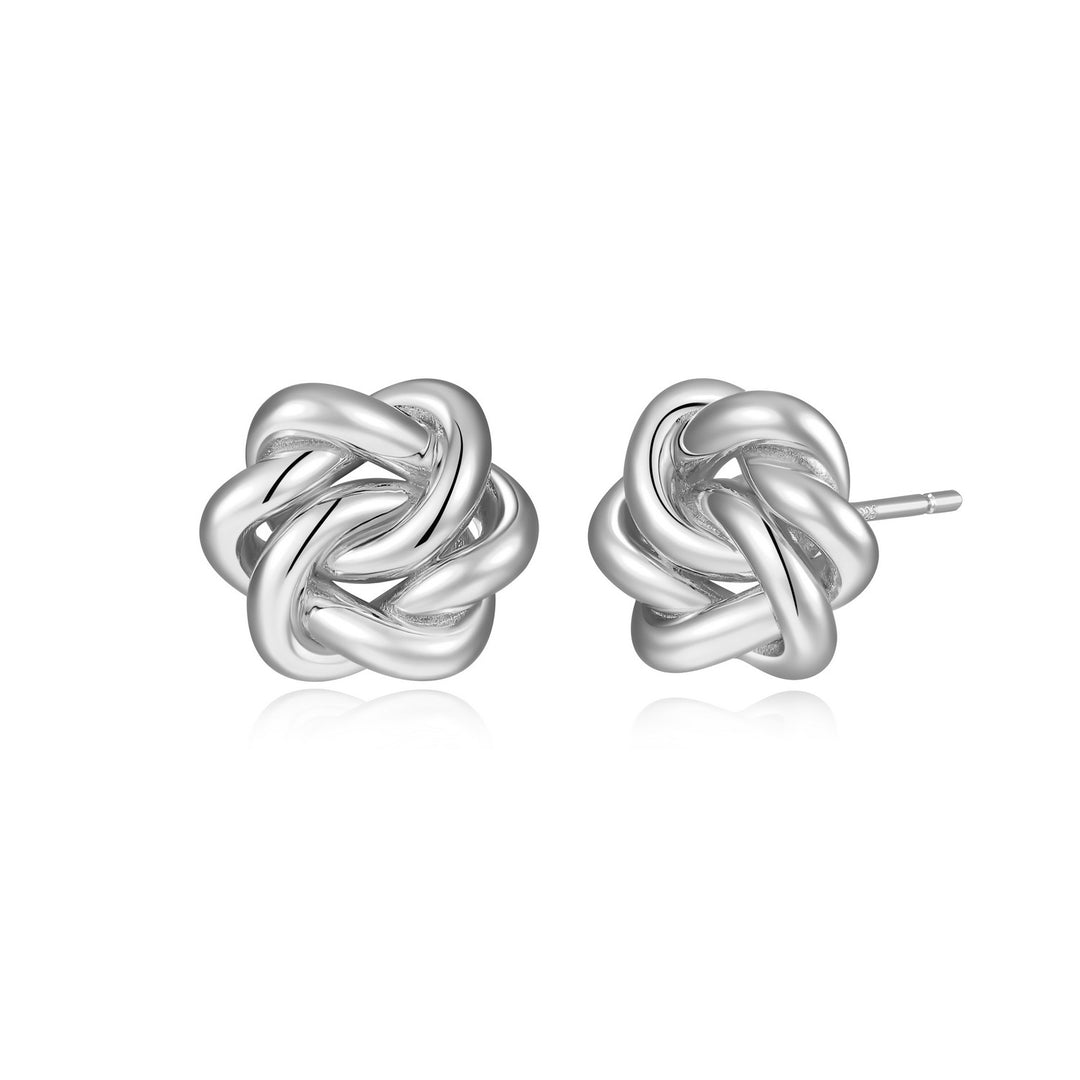 Sterling Silver 12mm Love Knot Stud Earrings