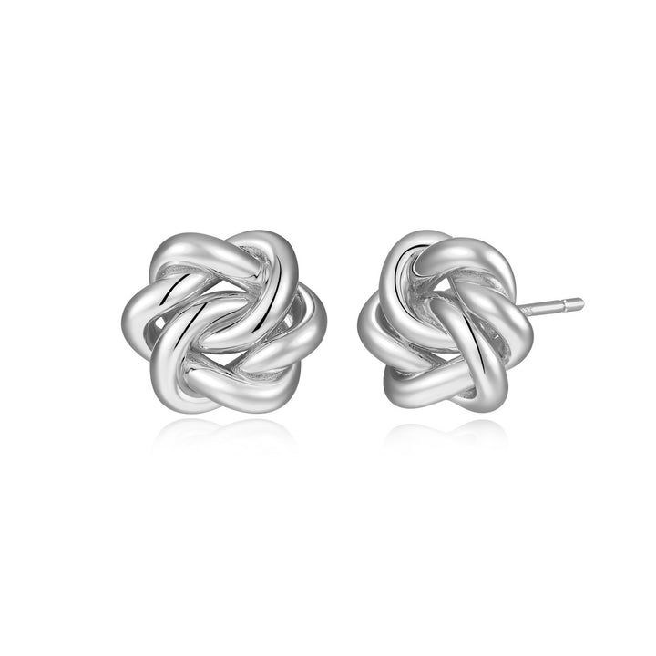 Sterling Silver 12mm Love Knot Stud Earrings