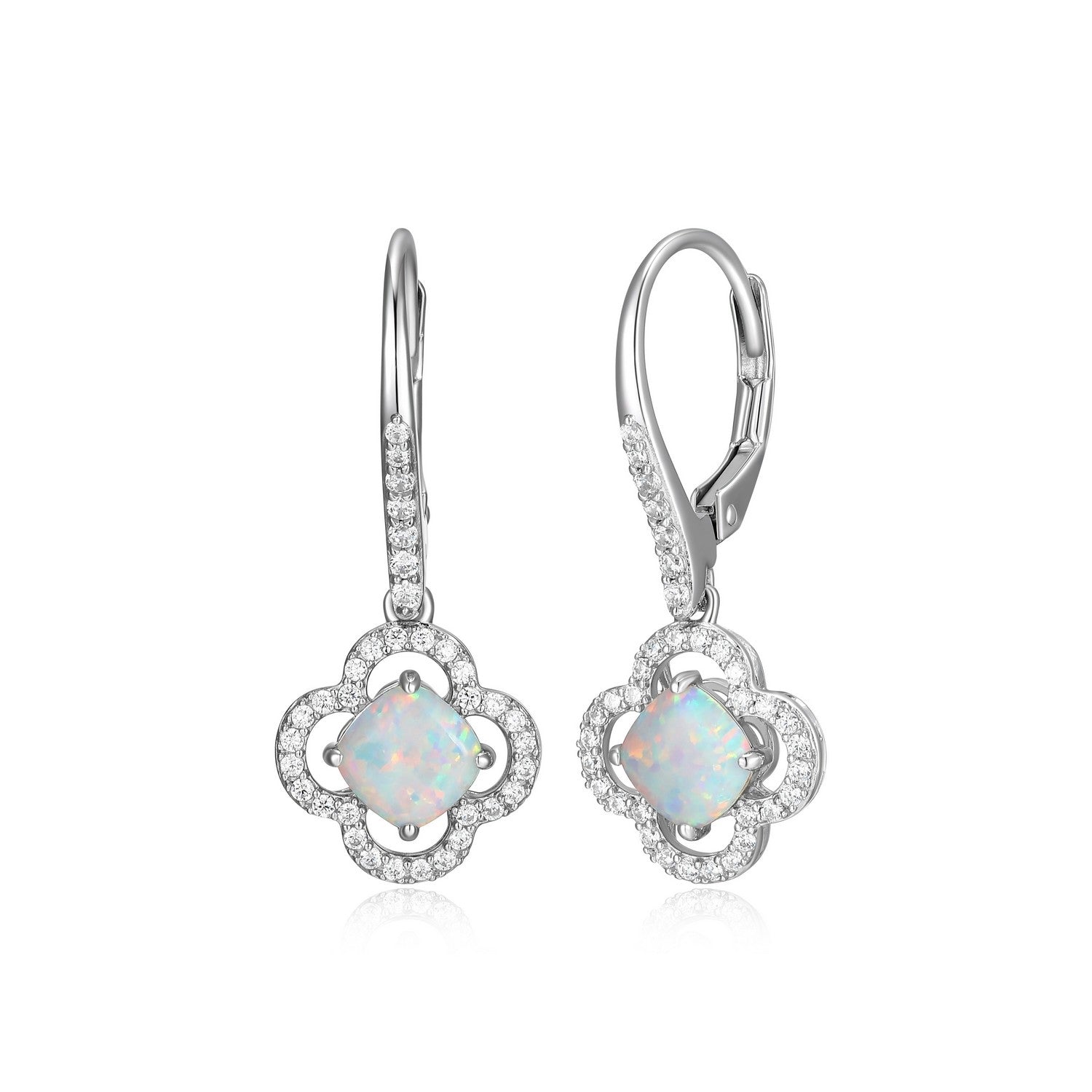 Charles Garnier Created Opal Clover Earrings