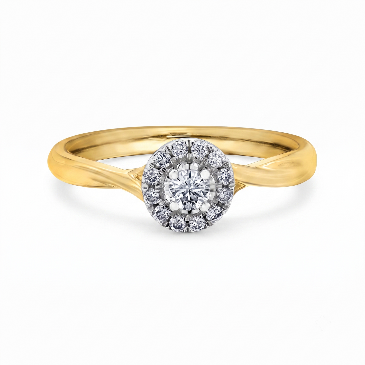 I Am Canadian 10K Two-Tone Diamond Twist Halo Ring