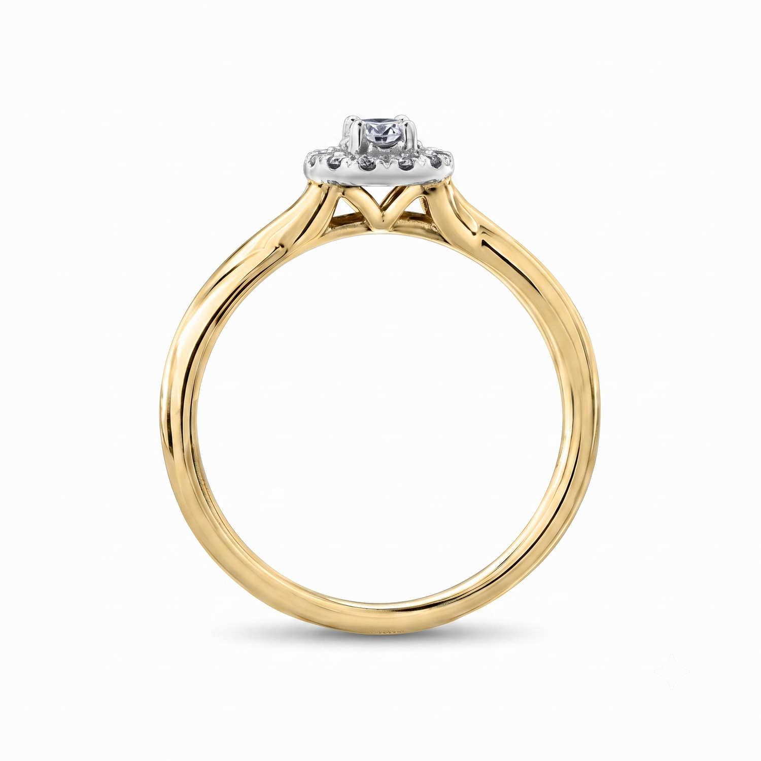 I Am Canadian 10K Two-Tone Diamond Twist Halo Ring