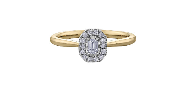 10K Halo Engagement Ring,