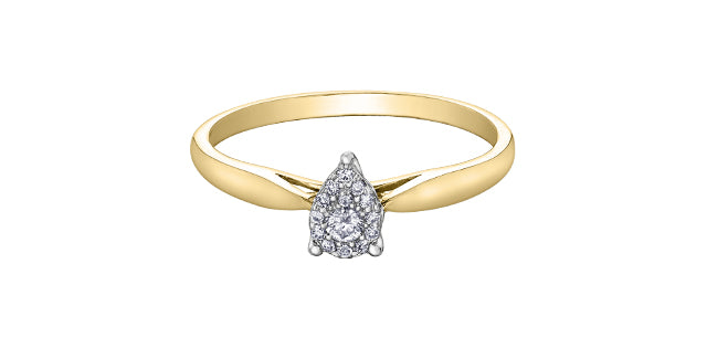 10k Multi-Stone Engagement Ring,