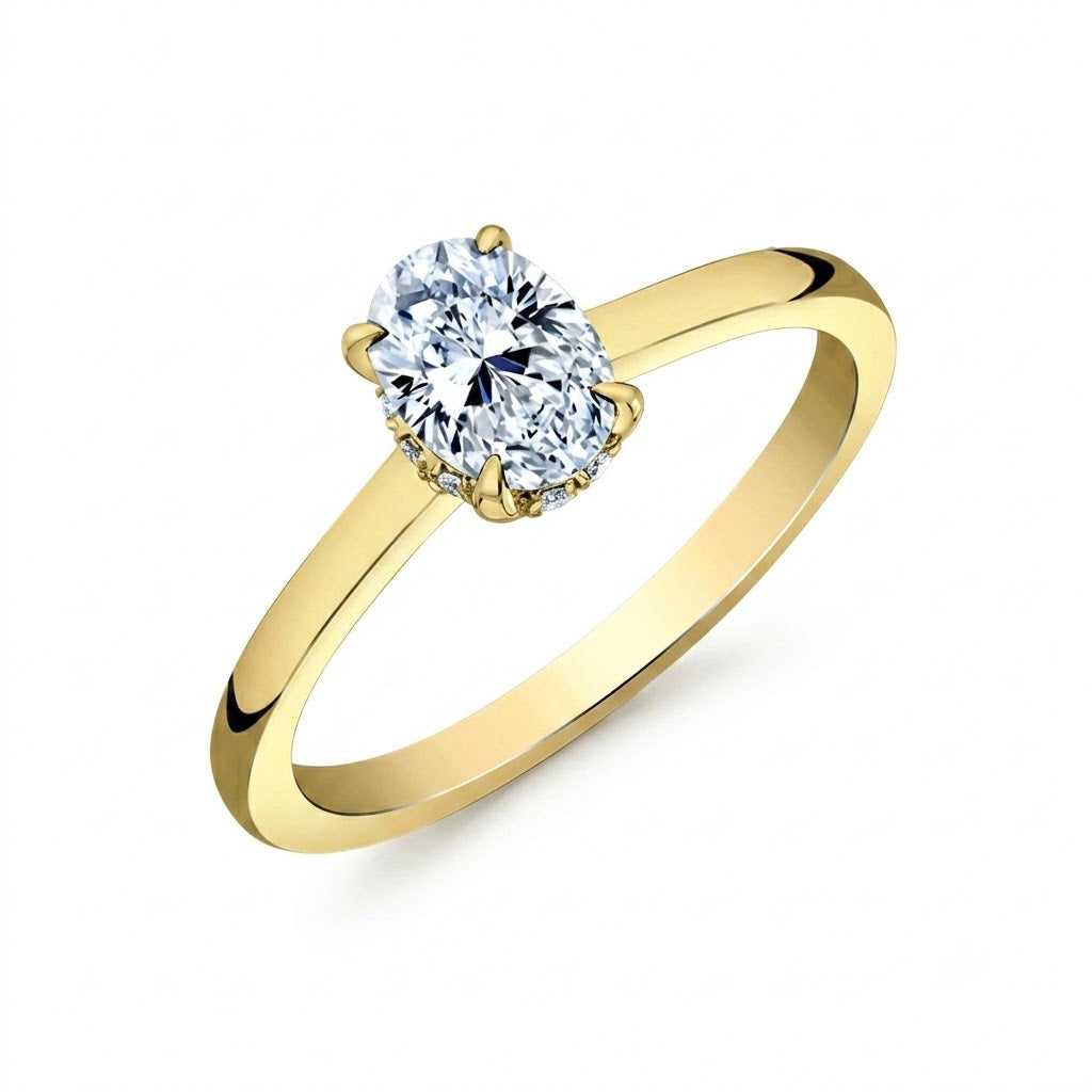 Maple Leaf Diamonds 14k Gold Oval Hidden Halo Ring, 0.70 CT
