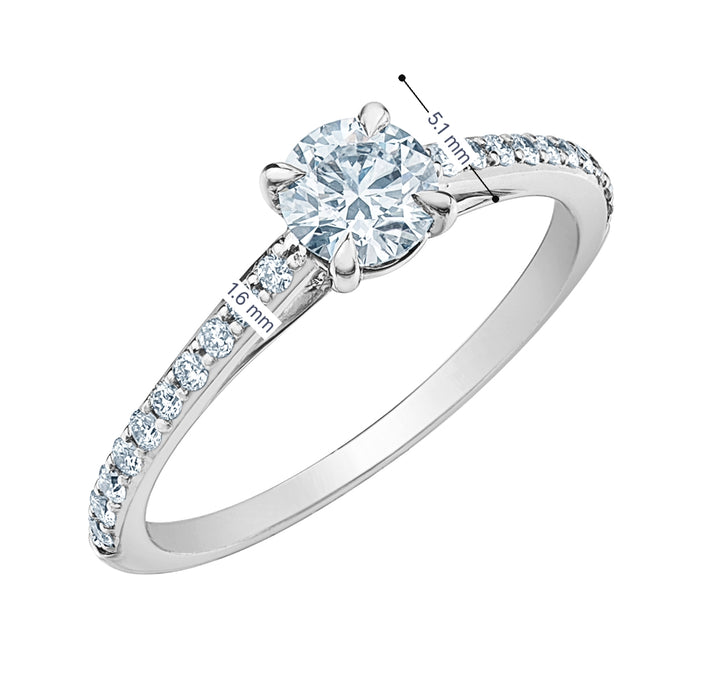 14K Lab Grown Diamond Engagment Ring, 0.72 TDW
