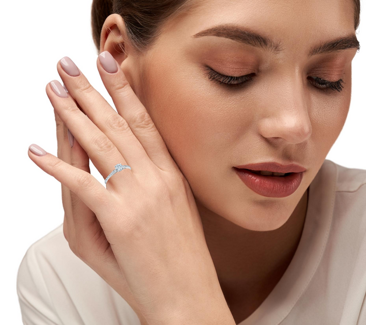 14K Lab Grown Diamond Engagment Ring, 0.72 TDW