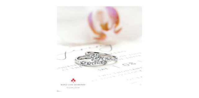 Maple leaf diamonds18k Eternal Flames Engagement ring
