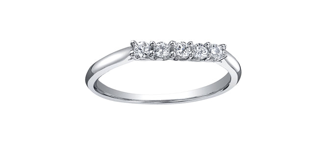 14 Karat Curved Band, 0.15TDW