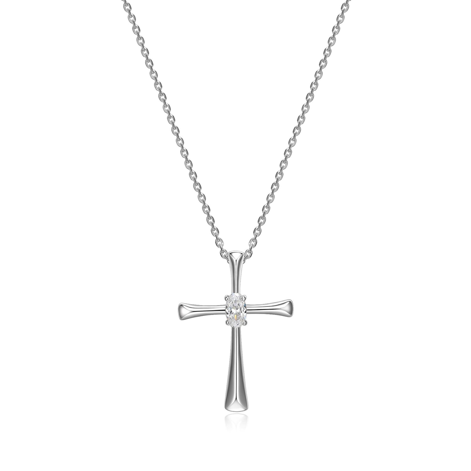 Reign Siver Cross Necklace