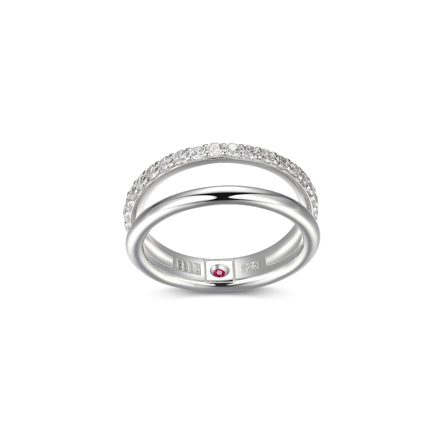 ELLE "Simpatico" Silver Double Band Ring