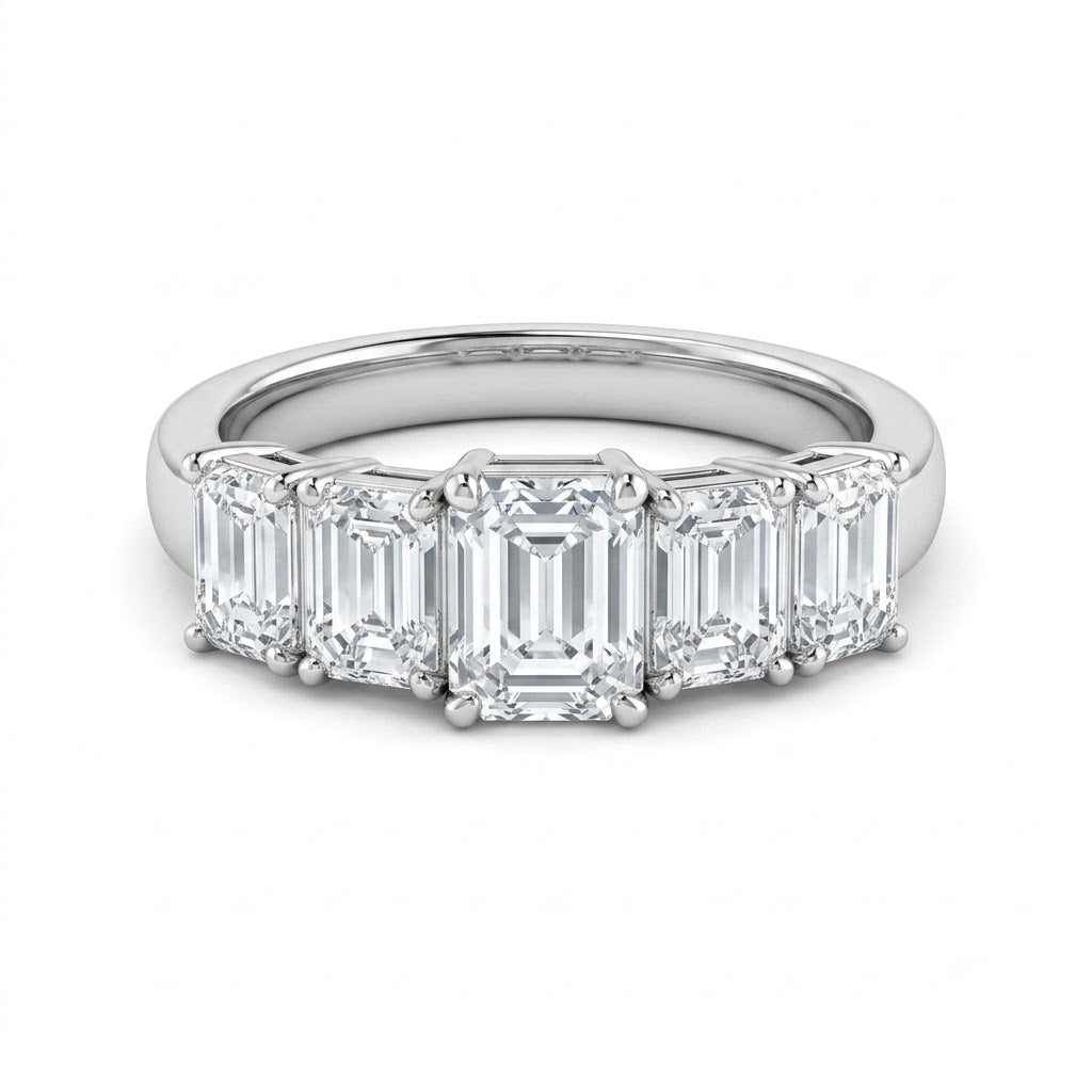 Diamond Evolution 14k White Gold 5-Stone Lab Diamond Ring, 2.54 TCW