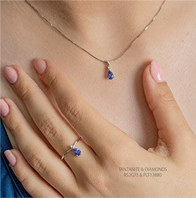 FINAL SALE- 10k White Gold Pear-Shaped Tanzanite Ring