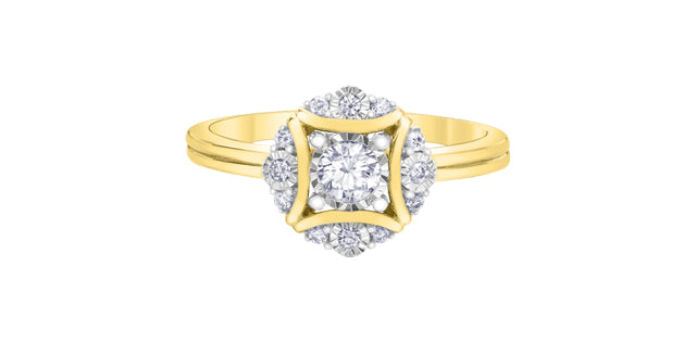 10ky  Halo Diamond Ring