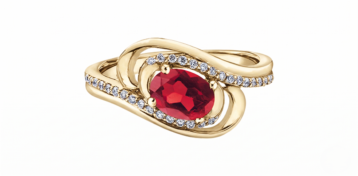 Ruby Ring with Diamond Accents