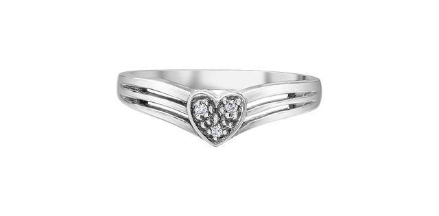 10k white gold heart diamond r