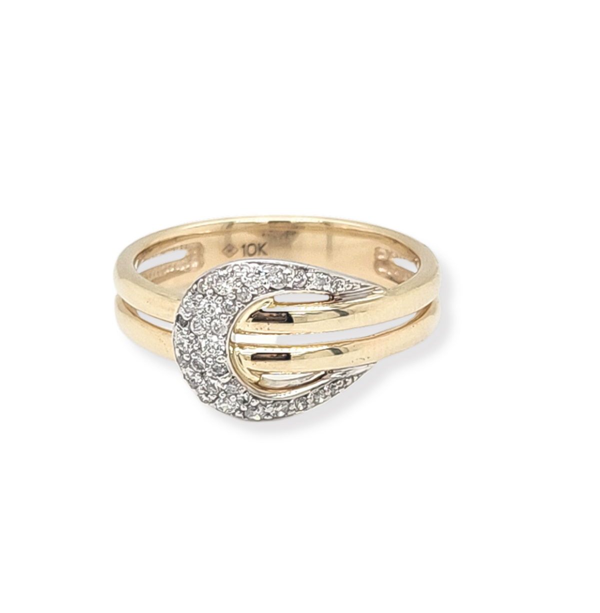 FINAL SALE - 10 Karat Diamond Contemporary Ring, 0.20 TDW