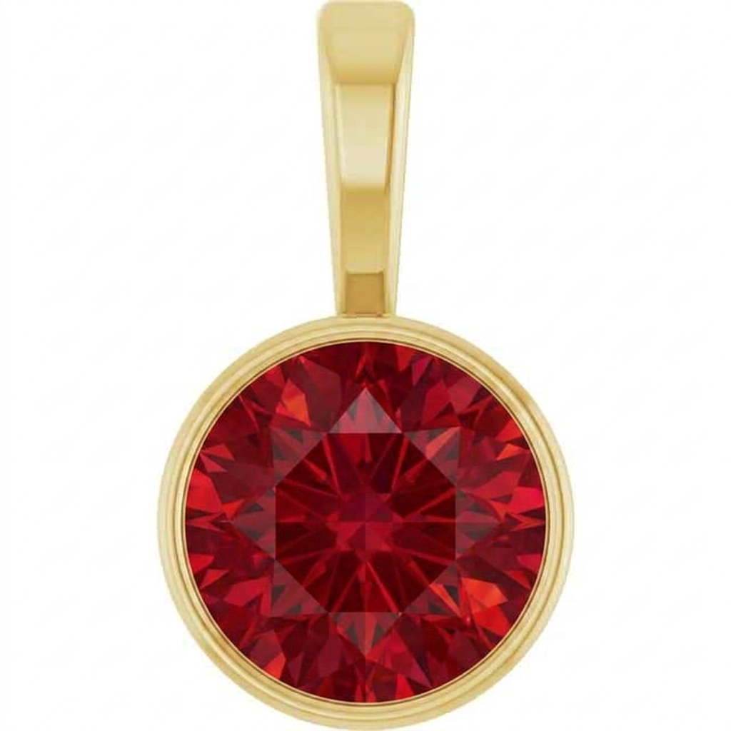 14k yellow gold Lab grown Ruby