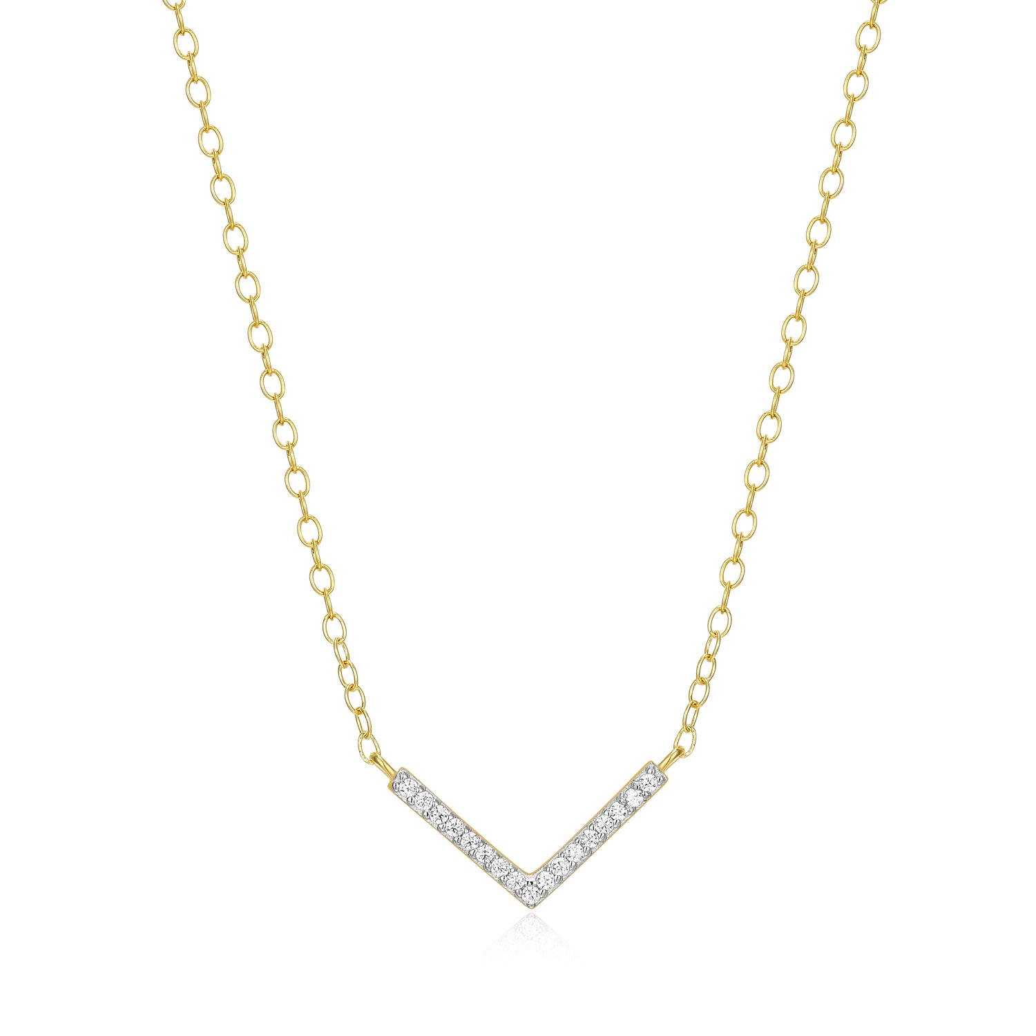 Lab-Grown Diamond V-Shaped Necklace