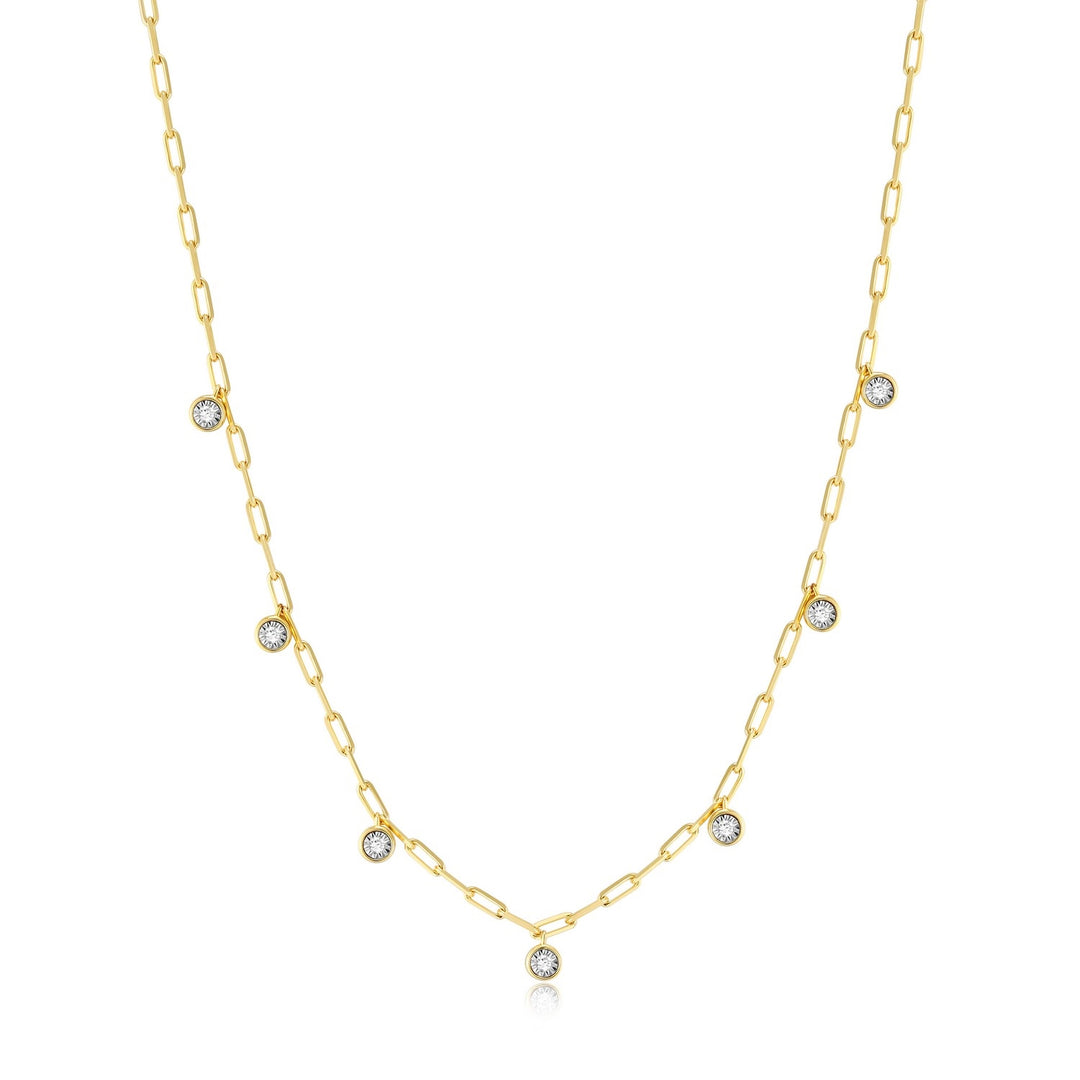 18K GP Lab-Grown Diamond Station Necklace