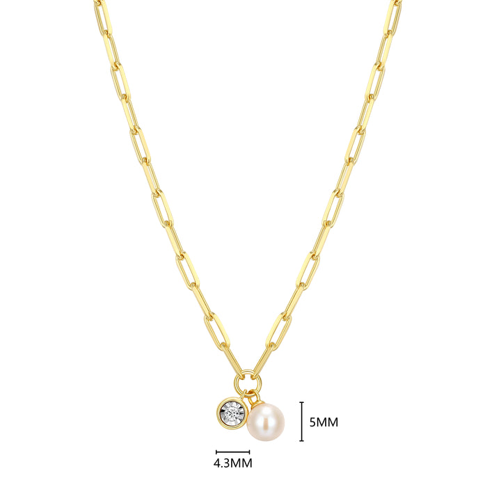 "M" June birthstone, gold-plat
