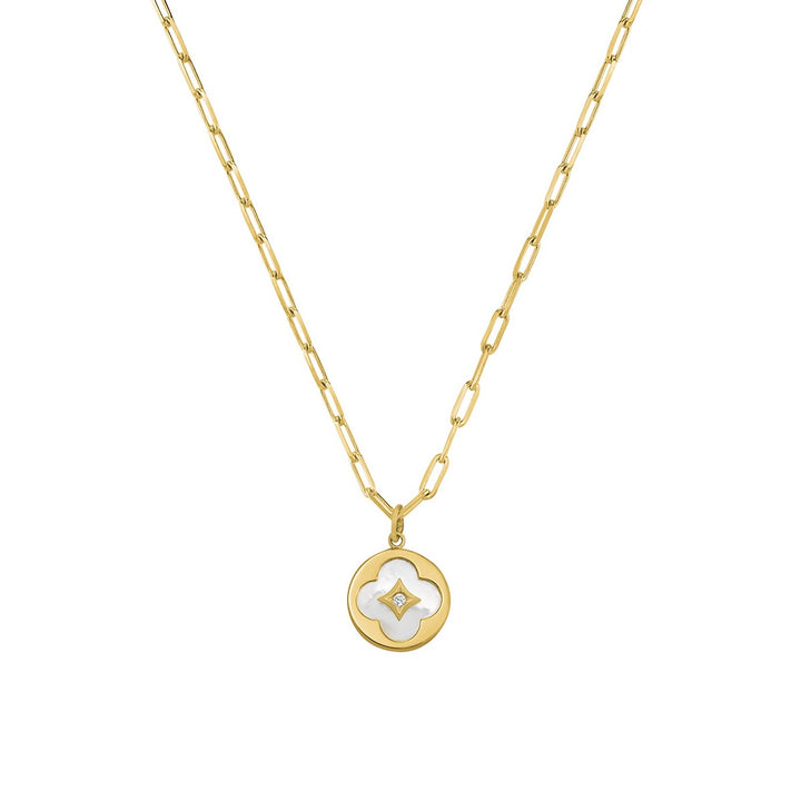 Bliss Gold-Plated 11mm Mother-of-Pearl Clover Pendant by Charles Garnier