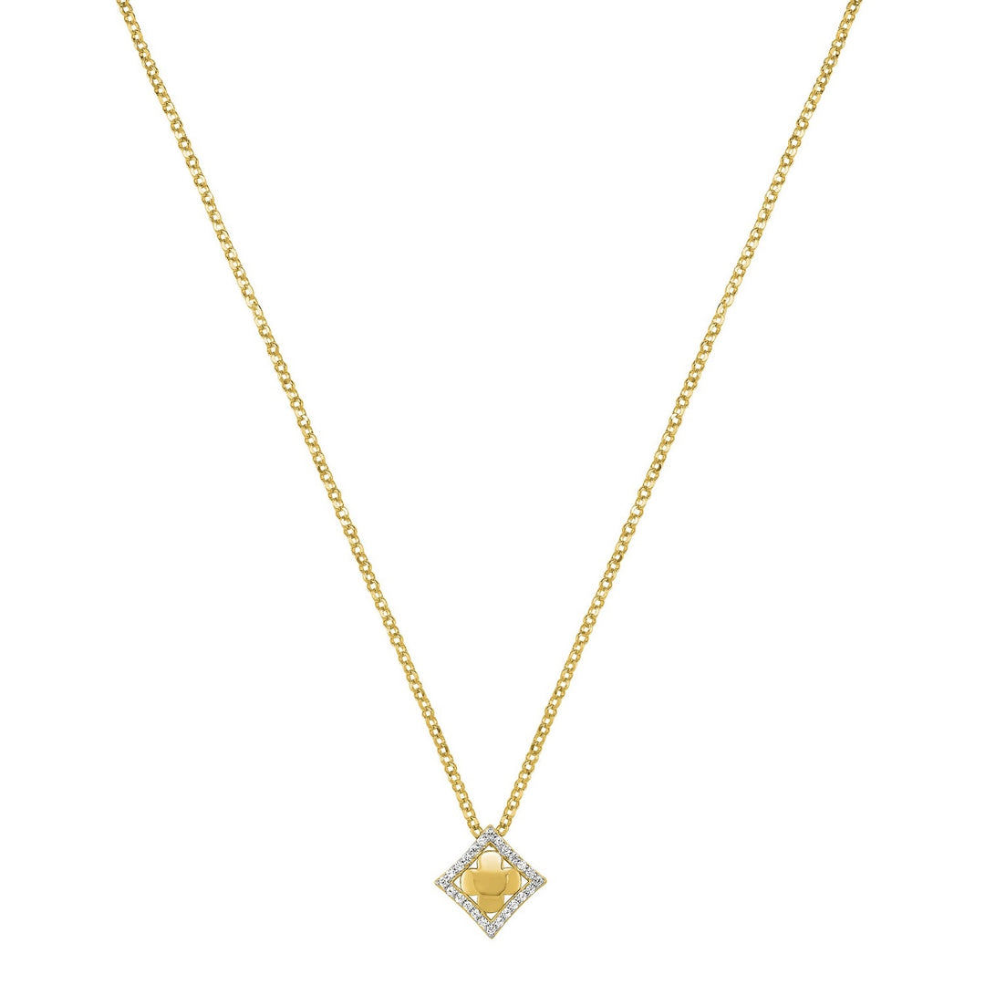 Charles Garnier "Bliss" Stacking Clover Pendant - 17-19" Gold-Plated Silver