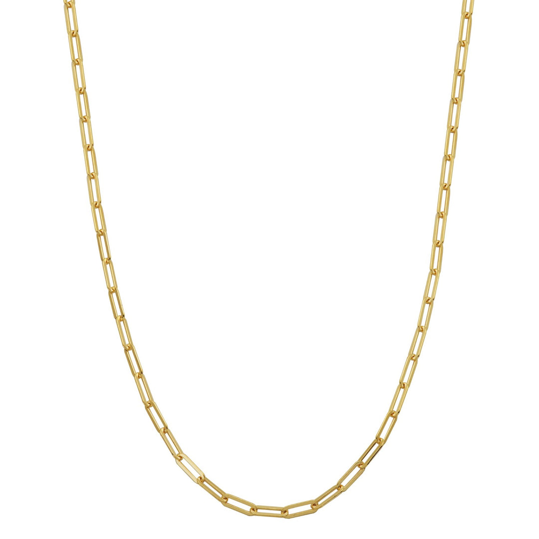 Gold-Plated Sterling Silver 3mm Paperclip Chain Necklace