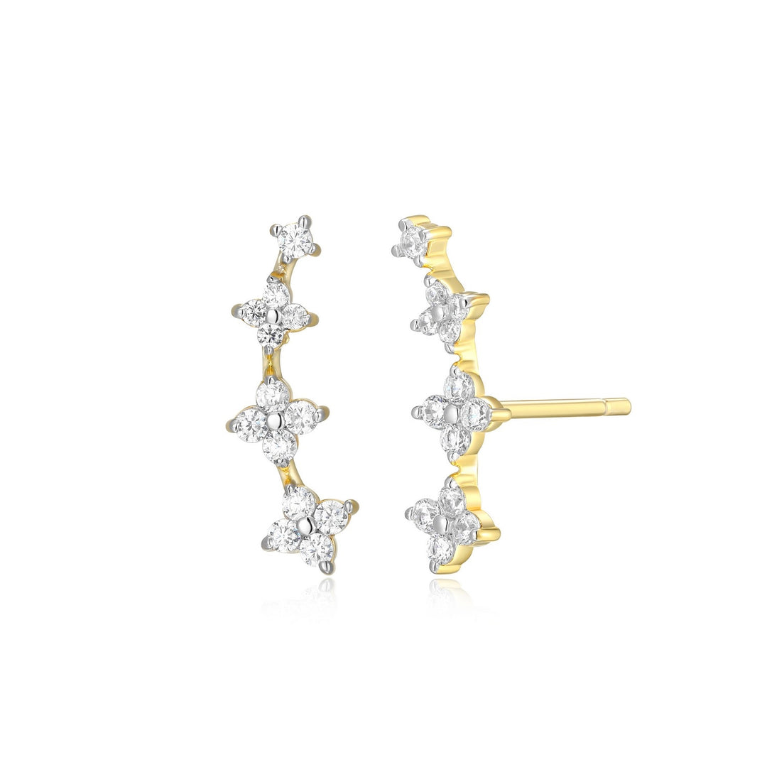 Curved Flower Stud Earrings