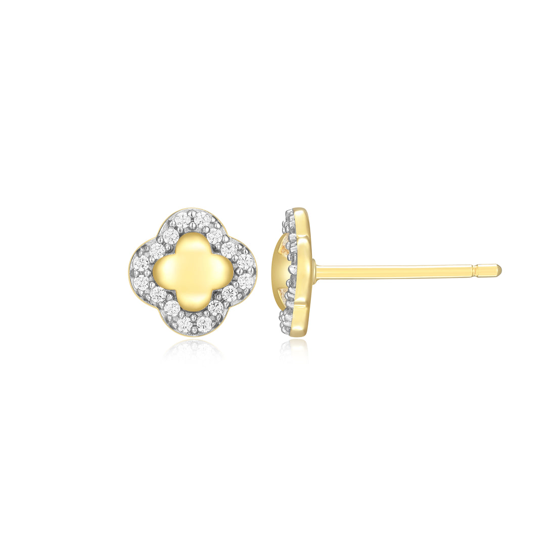 Lab-Diamond Four Leaf Clover Earrings
