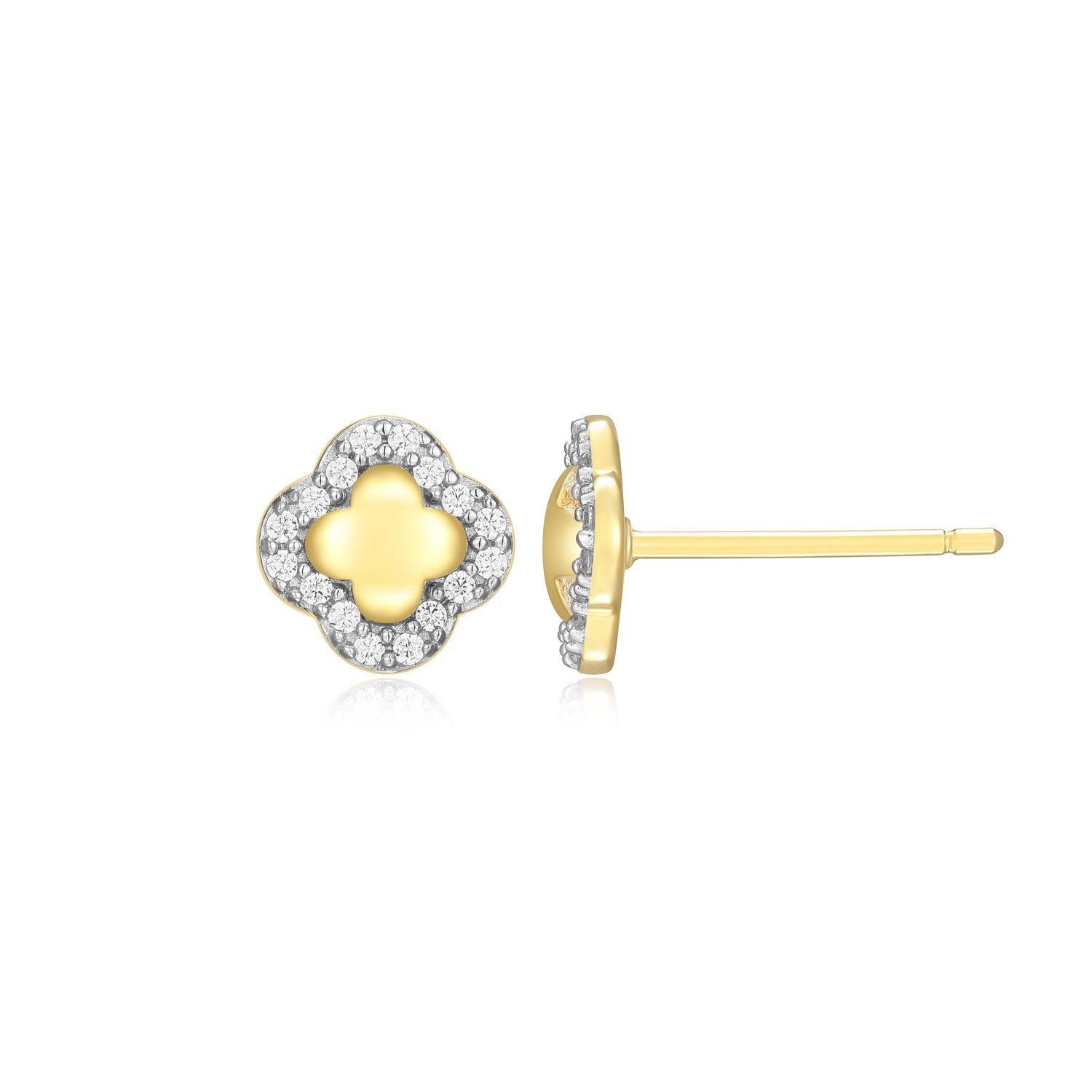 Lab-Diamond Four Leaf Clover Earrings
