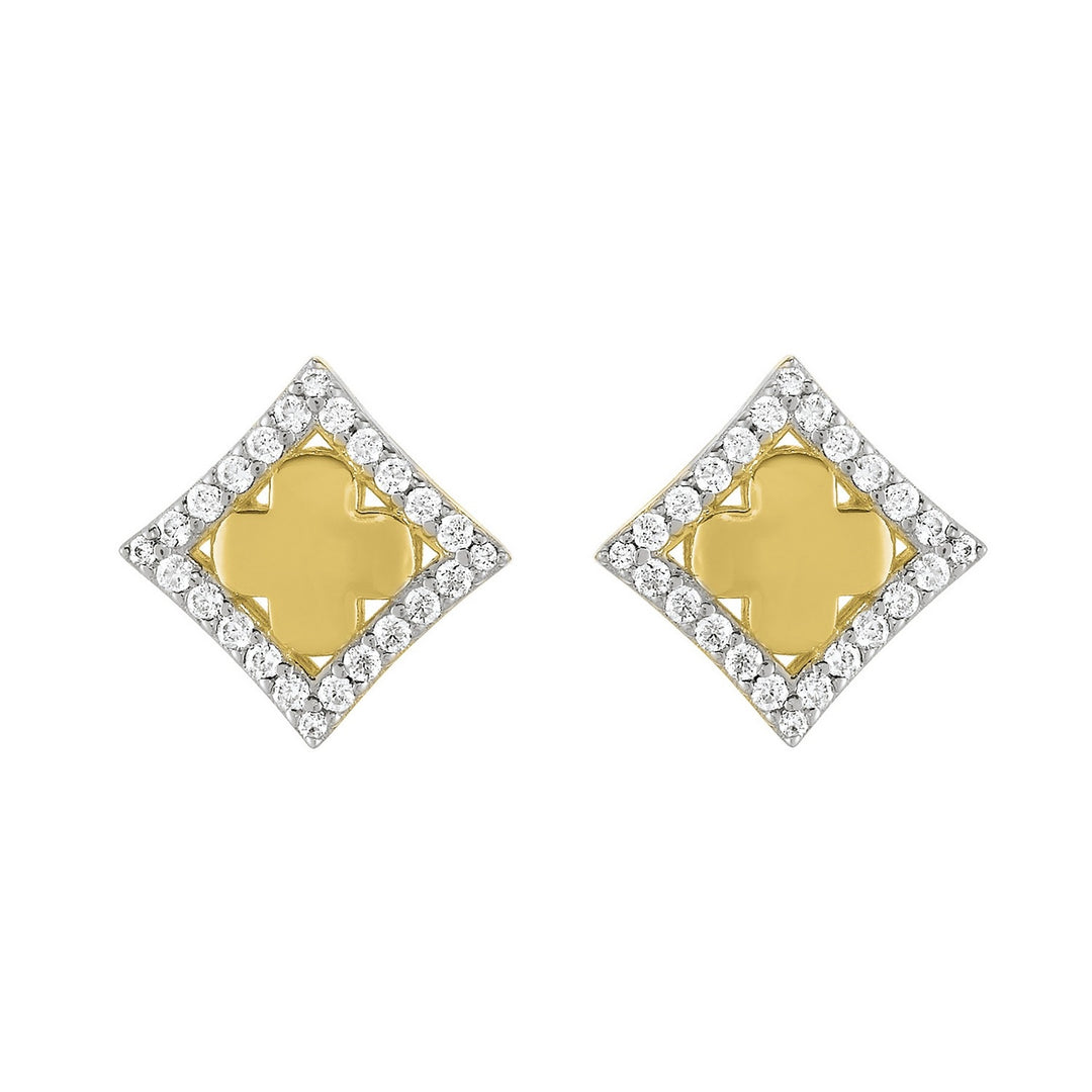 Clover Halo Stud Earrings