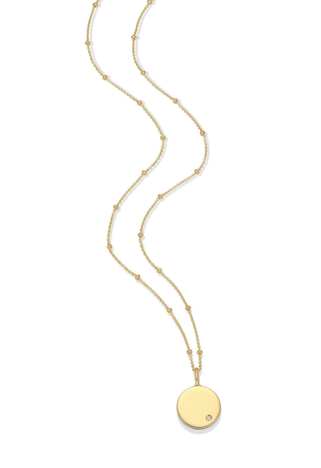 Engravable 18k Gold Plated Disc Pendant - Personalized Jewelry