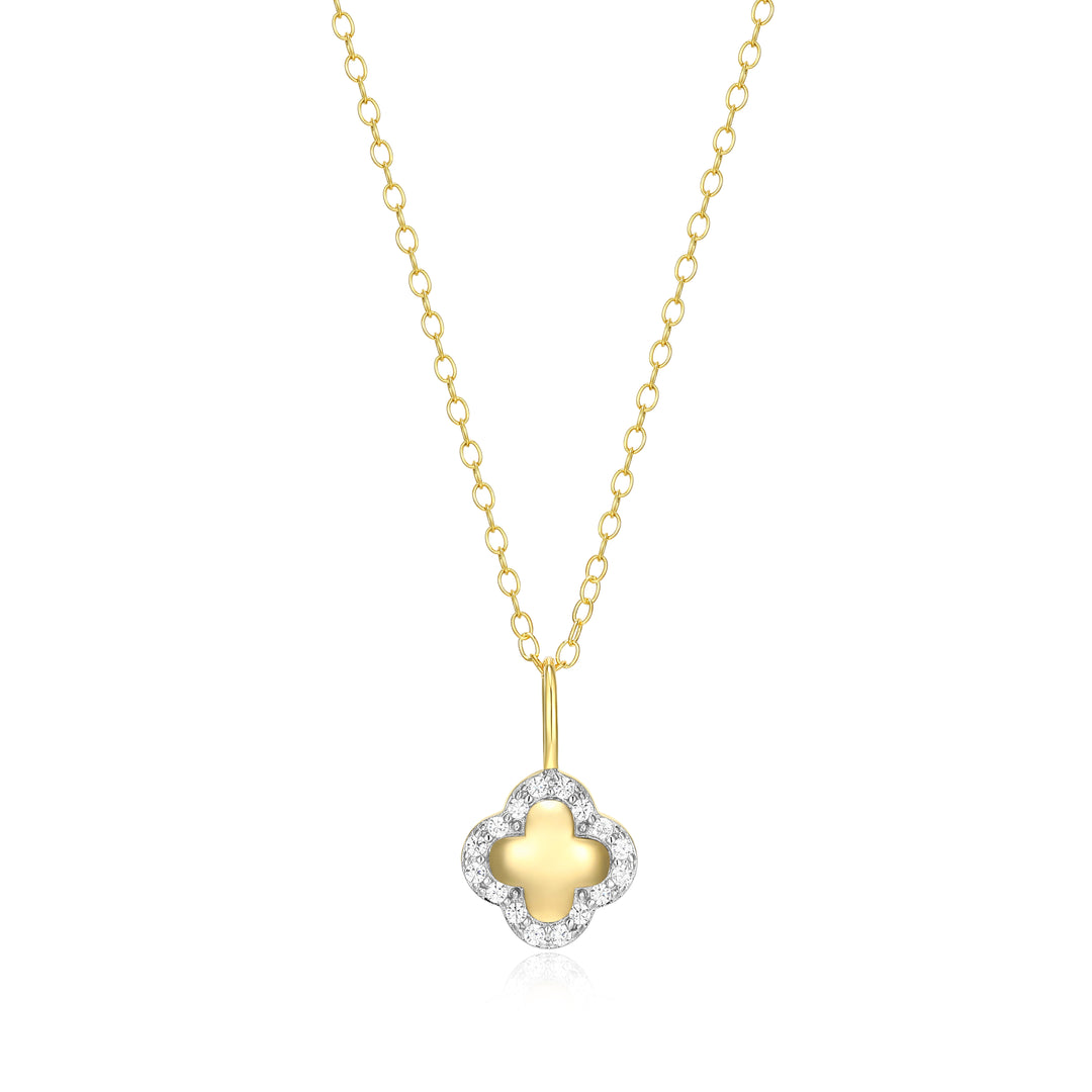 Lab-Diamond Four Leaf Clover Pendant